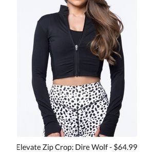Black Elevate zip crop from Balance Athletica